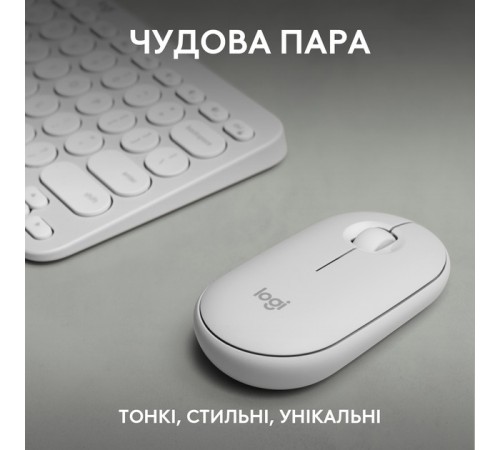 Комплект (клавіатура, миша) бездротовий Logitech Pebble 2 Combo White (920-012240)