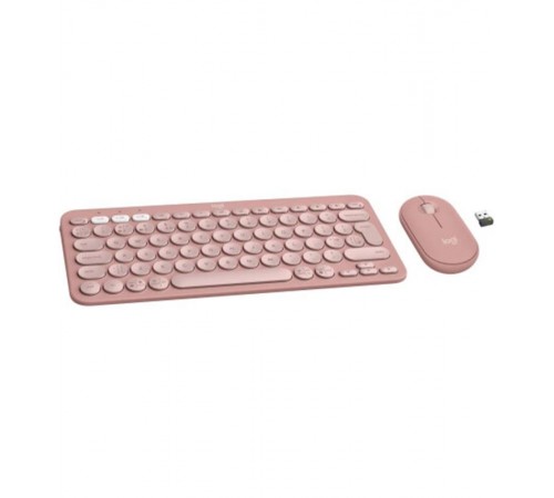 Комплект (клавіатура, миша) бездротовий Logitech Pebble 2 Combo Rose (920-012241)