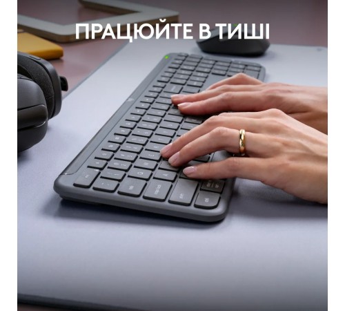 Комплект (клавіатура, миша) бездротовий Logitech Signature Slim Combo MK950 Graphite (920-012490)