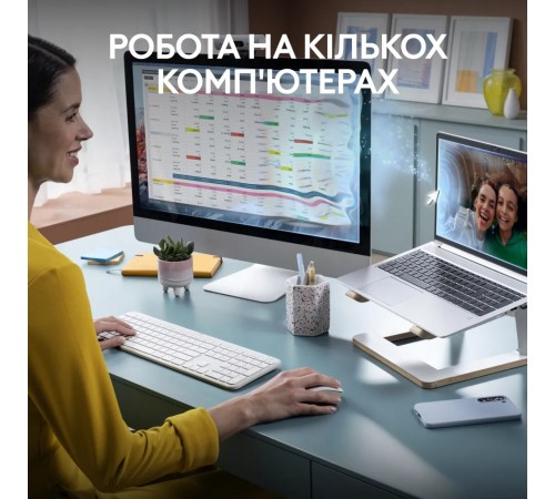 Комплект (клавіатура, миша) бездротовий Logitech Signature Slim Combo MK950 OffWhite (920-012491)
