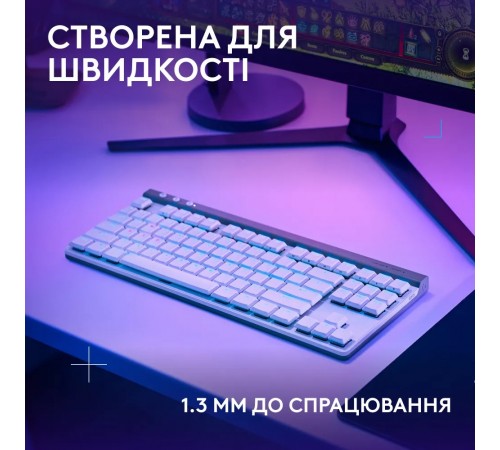 Клавiатура бездротова Logitech G515 Lightspeed TKL White (920-012539)