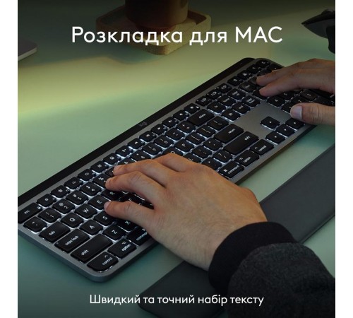 Комплект (клавіатура, миша) бездротовий Logitech MX Keys S Combo for Mac Space Grey (920-012845)
