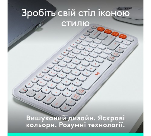 Клавiатура бездротова Logitech Pop Icon Keys Off White (920-013072) Клавiатура бездротова Logitech Pop Icon Keys Off White (920-013072)