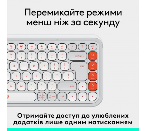 Клавiатура бездротова Logitech Pop Icon Keys Off White (920-013072) Клавiатура бездротова Logitech Pop Icon Keys Off White (920-013072)