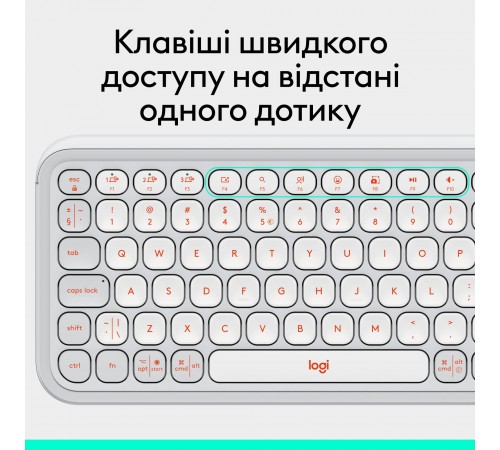 Клавiатура бездротова Logitech Pop Icon Keys Off White (920-013072) Клавiатура бездротова Logitech Pop Icon Keys Off White (920-013072)