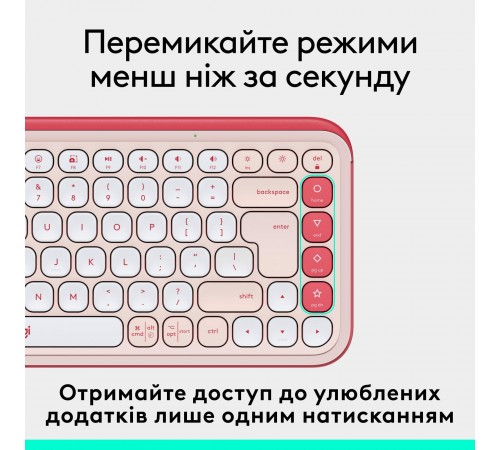 Клавiатура бездротова Logitech Pop Icon Keys Rose (920-013073) Клавiатура бездротова Logitech Pop Icon Keys Rose (920-013073)