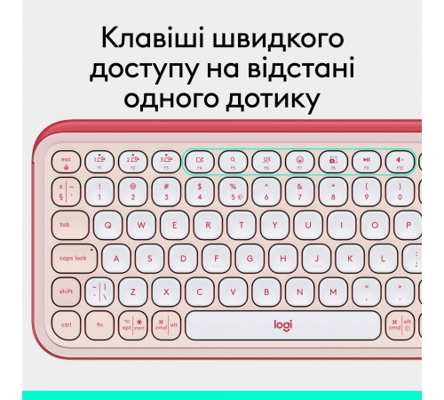 Клавiатура бездротова Logitech Pop Icon Keys Rose (920-013073) Клавiатура бездротова Logitech Pop Icon Keys Rose (920-013073)
