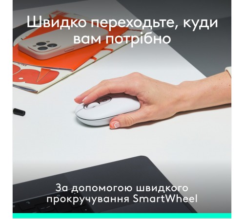 Комплект (клавіатура, миша) бездротовий Logitech Pop Icon Combo Off White (920-013141)