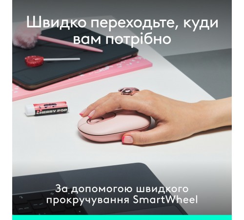 Комплект (клавіатура, миша) бездротовий Logitech Pop Icon Combo Rose (920-013142)