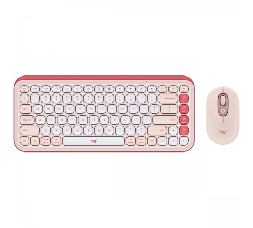 Комплект (клавіатура, миша) бездротовий Logitech Pop Icon Combo Rose (920-013142)