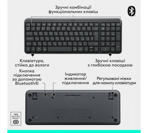 Клавiатура бездротова Logitech K250 Graphite (920-013822) Клавiатура бездротова Logitech K250 Graphite (920-013822)