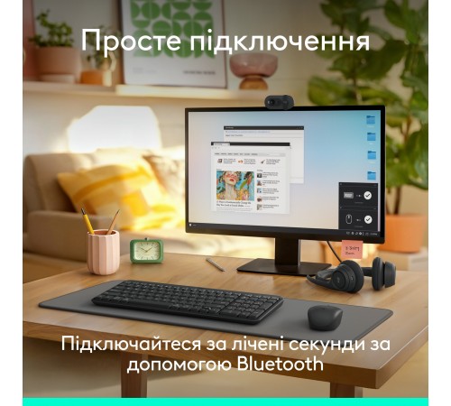 Комплект (клавіатура, миша) бездротовий Logitech MK250 Graphite (920-013823)