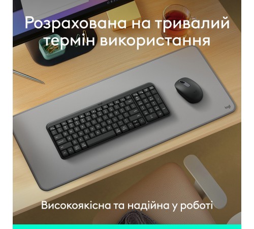 Комплект (клавіатура, миша) бездротовий Logitech MK250 Graphite (920-013823)