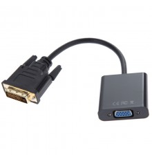 Перехідник Atcom DVI - VGA (M/F), Dual Link, 0.1 м, Black (9214)
