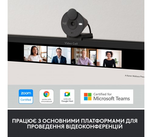 Веб-камера Logitech Brio 300 Graphite (960-001436)
