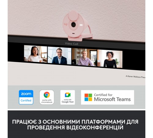 Веб-камера Logitech Brio 300 Rose (960-001448)