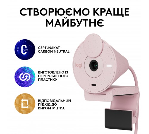 Веб-камера Logitech Brio 300 Rose (960-001448)