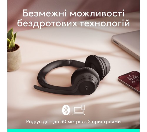Bluetooth-гарнітура Logitech Zone 300 Wireless Black (981-001407)