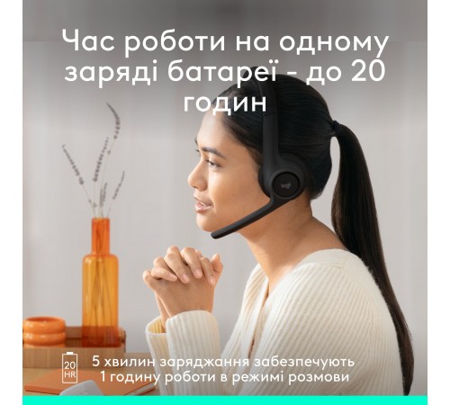 Bluetooth-гарнітура Logitech Zone 300 Wireless Black (981-001407)