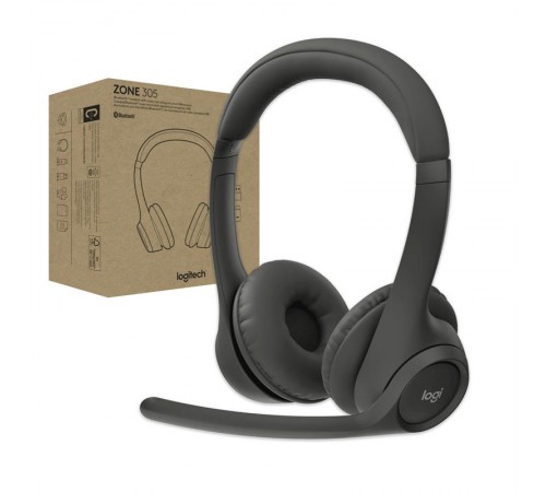 Bluetooth-гарнітура Logitech Zone 305 for Business Wireless/Bluetooth UC Black (981-001453)