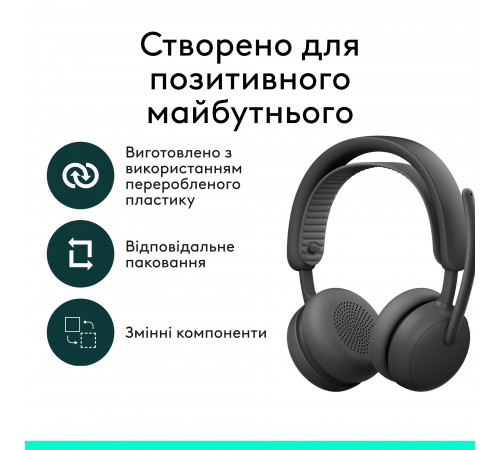 Bluetooth-гарнітура Logitech Zone Wireless 2 ES Graphite (981-001503)