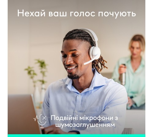 Bluetooth-гарнітура Logitech Zone Wireless 2 ES Off-White (981-001508)