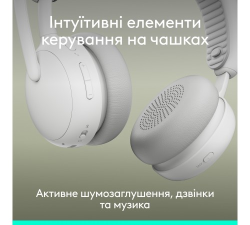 Bluetooth-гарнітура Logitech Zone Wireless 2 ES Off-White (981-001508)