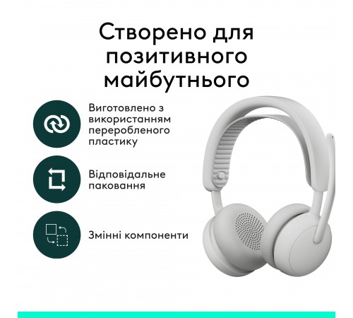 Bluetooth-гарнітура Logitech Zone Wireless 2 ES Off-White (981-001508)