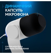 Мiкрофон Logitech Yeti GX Dynamic RGB Gaming Mic with Lightsync Off White (988-000576)
