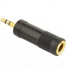 Адаптер Cablexpert 6.35 мм - 3.5 мм (F/M), чорний (A-6.35F-3.5M)