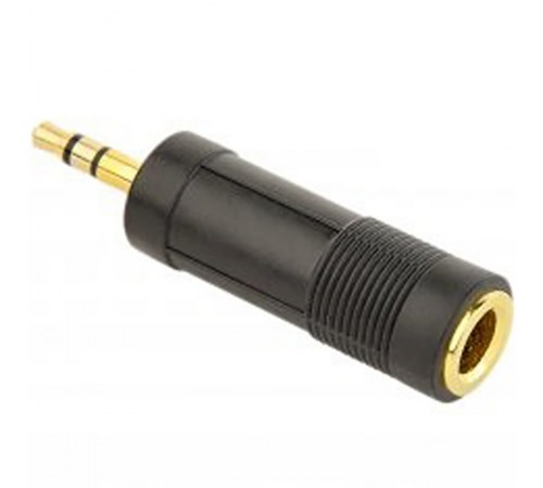 Адаптер Cablexpert 6.35 мм - 3.5 мм (F/M), чорний (A-6.35F-3.5M)