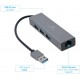 USB-хаб Cablexpert 4 ports USB 3.0 Grey (A-AMU3-LAN-01)