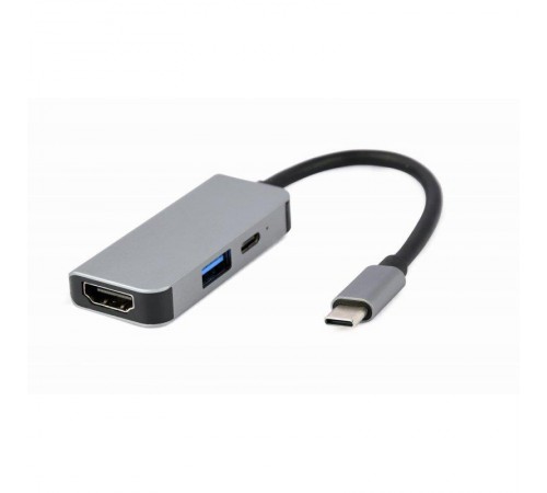 Док-станція Cablexpert USB-C 3-в-1 (A-CM-COMBO3-02) USB/HDMI/PD