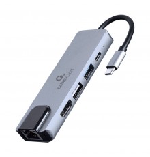 USB-хаб Cablexpert 5 ports USB Type-C Silver (A-CM-COMBO5-04)