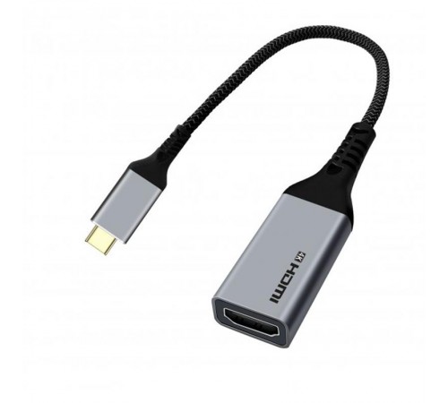 Перехідник Cablexpert USB Type-C - HDMI (M/F), 0.15 м, чорний/сріблястий (A-CM-HDMIF4K)