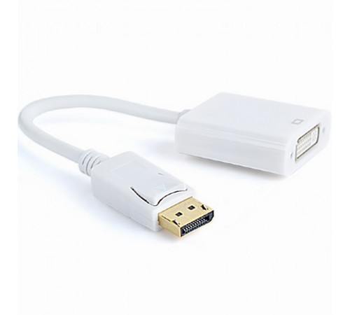 Адаптер Cablexpert DisplayPort - DVI (M/F), 0.1 м, білий (A-DPM-DVIF-002-W) пакет