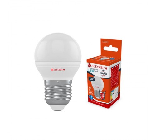 Лампа світлодіодна куля Electrum 8W E27 4000K (A-A-LB-1431) Лампа світлодіодна куля Electrum 8W E27 4000K (A-A-LB-1431)
