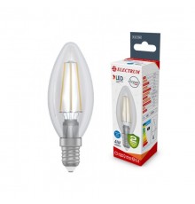 Лампа світлодіодна свічка ретро Electrum Filament 4W E14 4000K (A-LC-1367)
