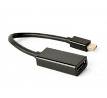 Адаптер Cablexpert mini DisplayPort - DisplayPort (M/F), 0.15 м, Black (A-mDPM-DPF4K-01)