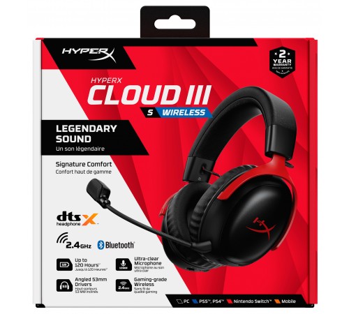 Гарнiтура HyperX Cloud III S Black/Red (A59Z0AA)