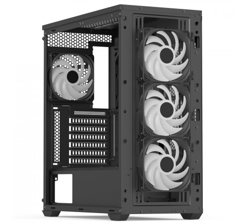 Корпус AeroCool D502A-G-BK-v1 (ACCM-DS02043.11) Black без БЖ