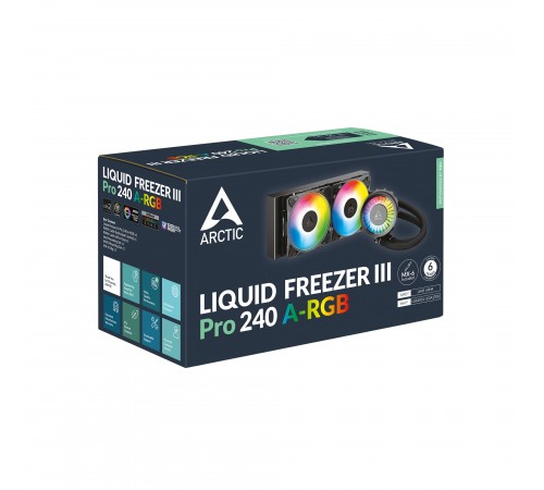 Система водяного охолодження Arctic Liquid Freezer III Pro 240 A-RGB Black (ACFRE00182A) Система водяного охолодження Arctic Liquid Freezer III Pro 240 A-RGB Black (ACFRE00182A)