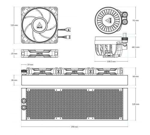Система водяного охолодження Arctic Liquid Freezer III Pro 360 A-RGB Black (ACFRE00184A)