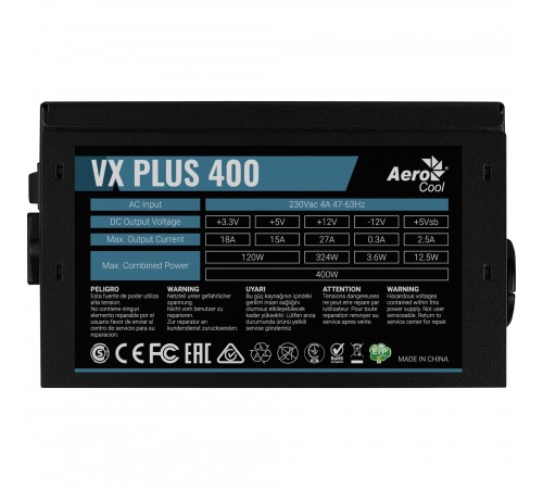 Блок живлення AeroCool VX Plus Stealth 400 (ACPN-VS40NEY.12) 400W