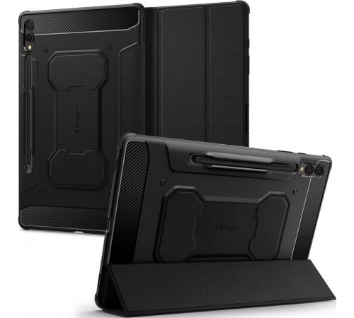 Чохол-книжка Spigen Rugged Armor Pro для Samsung Galaxy Tab S9+ 12.4 SM-X810/SM-X816 / Tab S10+ 12.4 SM-X820/SM-X826 Black (ACS06539)