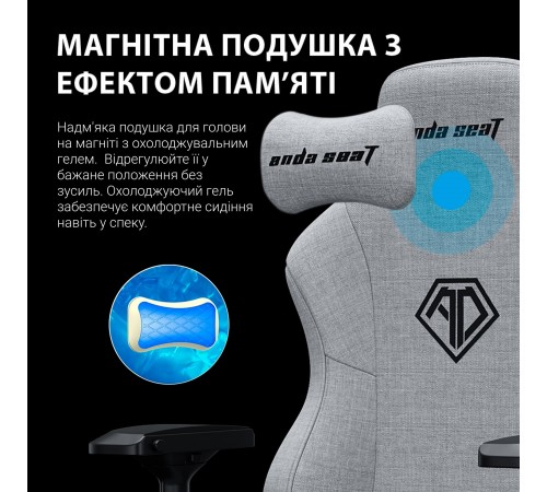 Крісло для геймерів Anda Seat Phantom 3 Pro Size L Dark Gray Linen Fabric (AD18YC-06-GB-F)