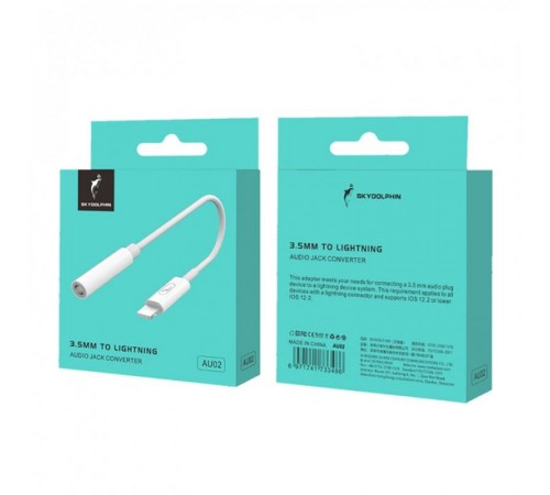 Перехідник SkyDolphin AU02 Lightning - 3.5 мм (M/F) White (ADPT-00017)