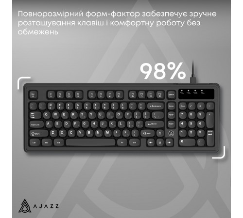 Клавіатура Ajazz AF98 Black USB-C Black (AF98-B)