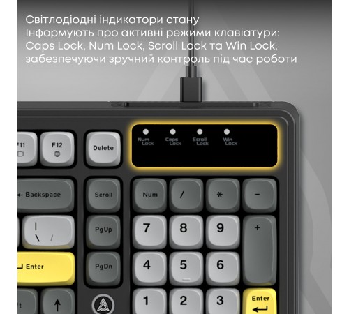 Клавіатура Ajazz AF98 Black USB-C Black Gray Yellow (AF98-BGY)