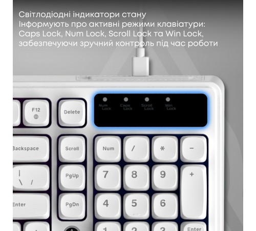 Клавіатура Ajazz AF98 Black USB-C White (AF98-W)